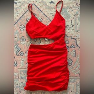 Revolve superdown red cutout mini dress